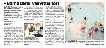 Utklipp - Indre Akershus Blad - svømmeaksjonen